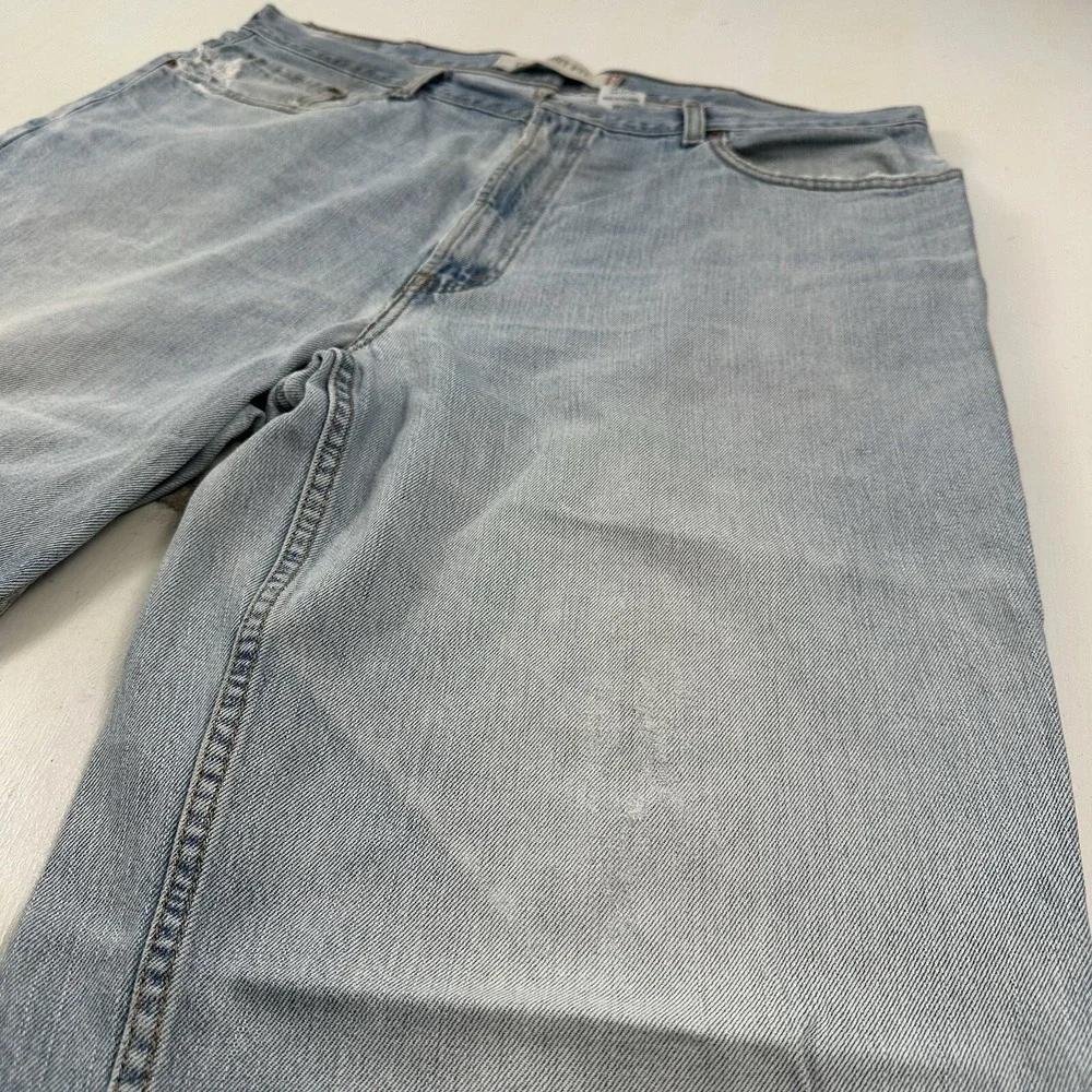 VTG‎ Levi's 560 Comfort Fit 38x34 Tapered Loose Jeans Light Wash Distressed Y2K